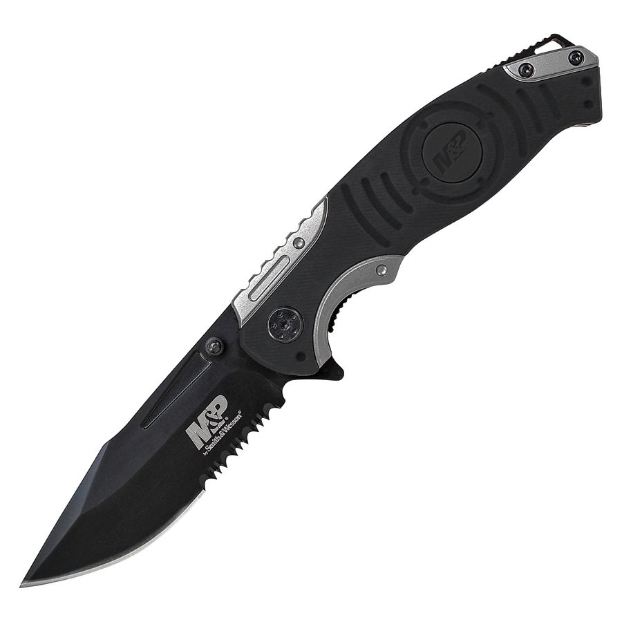 Levně Smith & Wesson nůž zavírací SWMP13GS kombinované ostří ČERNÝ