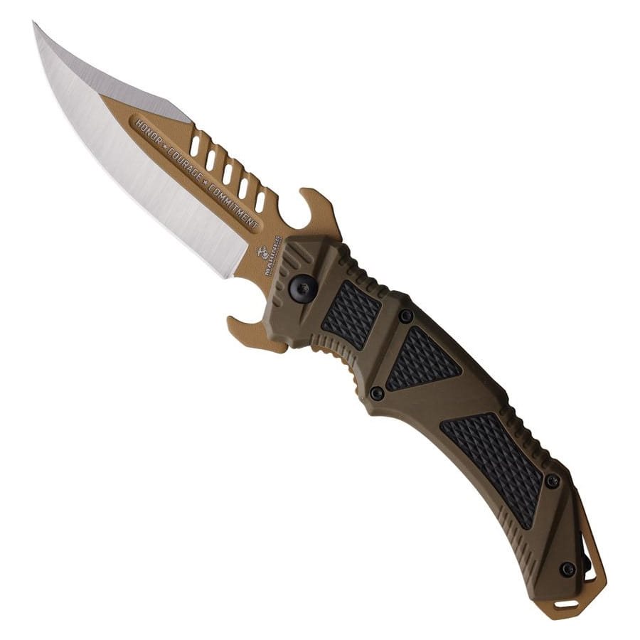 Levně United Cutlery nůž zavírací USMC Desert Ops Linerlock hladké ostří