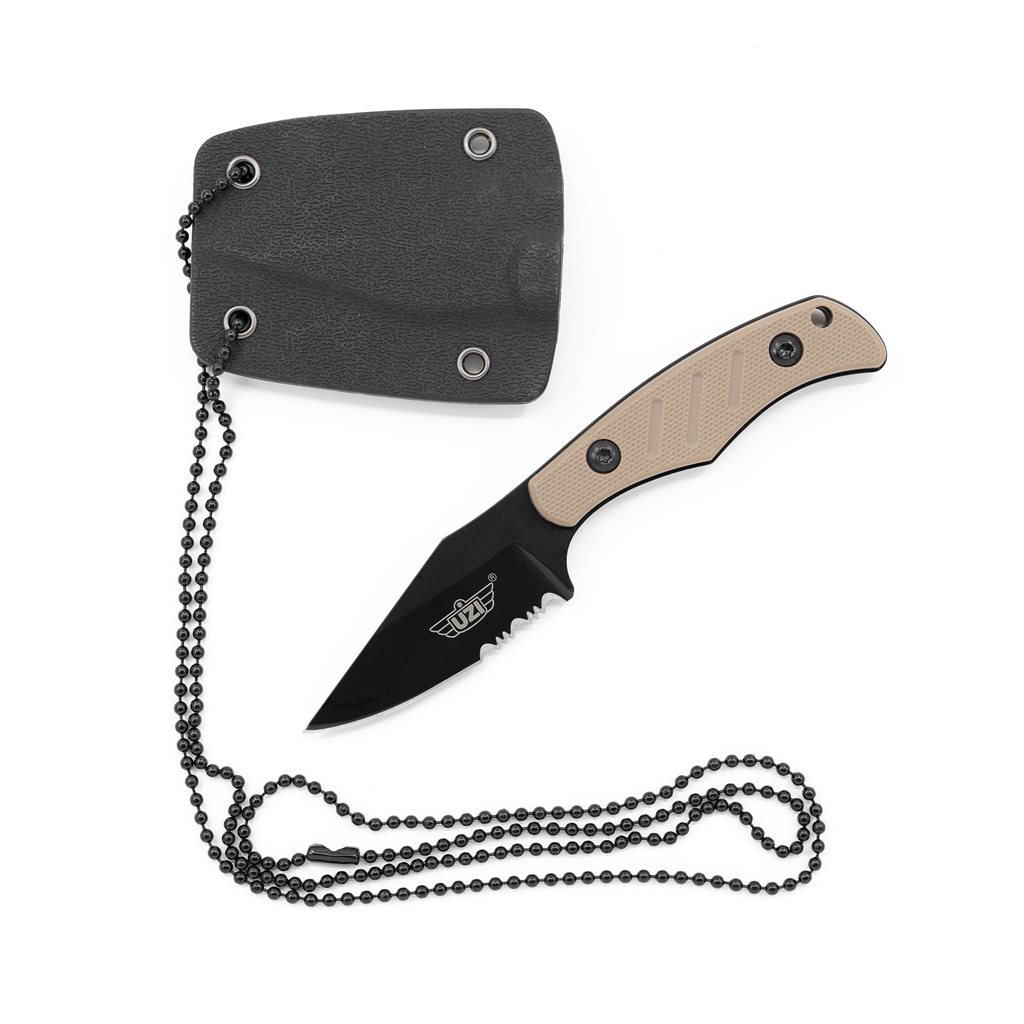 Levně UZI nůž NECK s pouzdrem pro zavěšení TAN