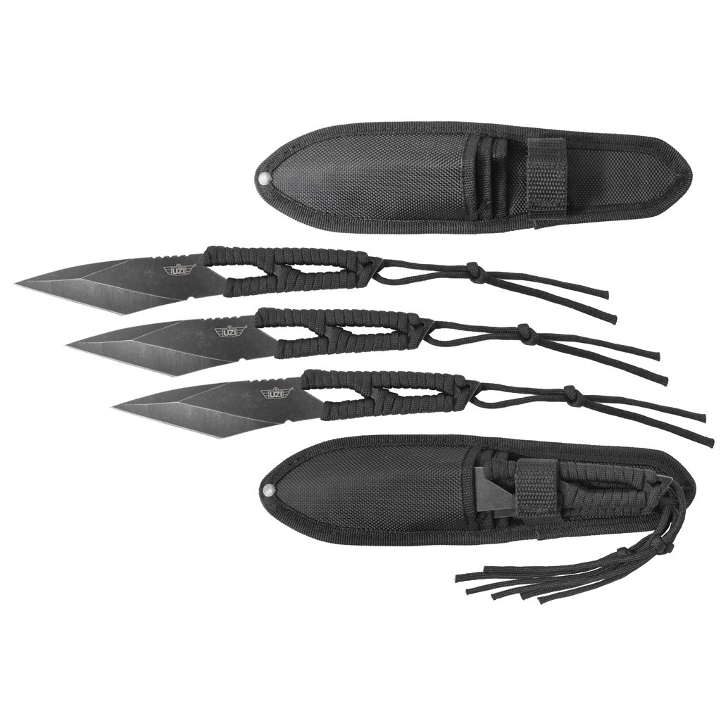 Levně UZI nůž vrhací s PARACORDEM set 3 kusů s pouzdrem