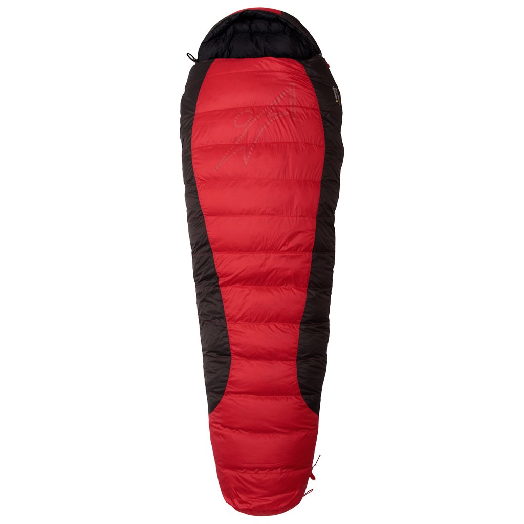 Levně WARMPEACE spacák péřový VIKING 900 red/grey/black