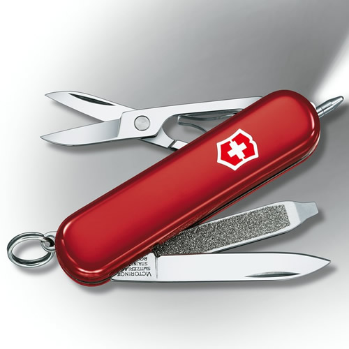 Levně VICTORINOX nůž kapesní SIGNATURE LITE s LED diodou 58mm ČERVENÝ