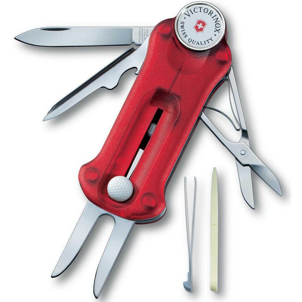 Levně VICTORINOX nůž kapesní GOLFTOOL ČERVENÝ transparentní