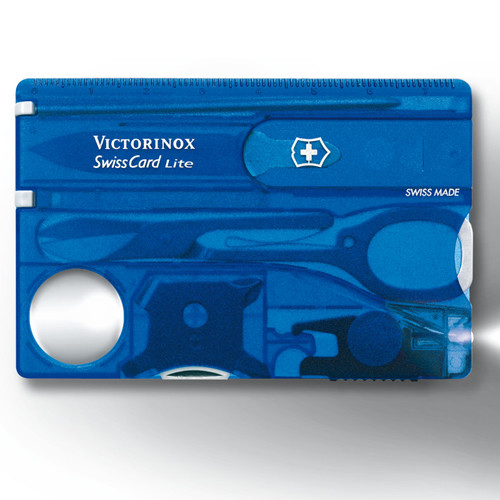Levně VICTORINOX karta SwissCard LITE MODRÁ transparentní