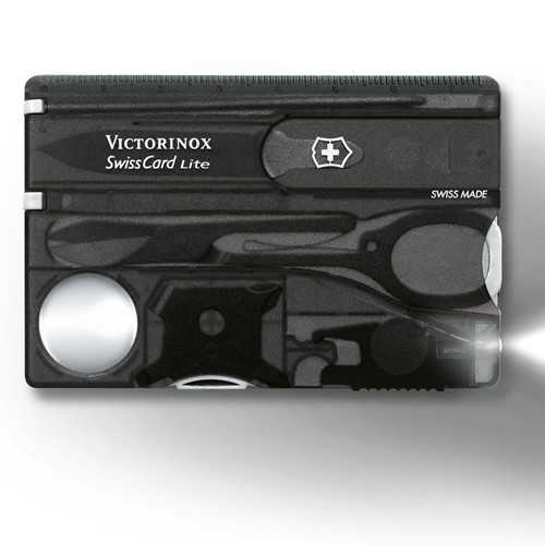 Levně VICTORINOX karta SwissCard LITE ČERNÁ transparentní