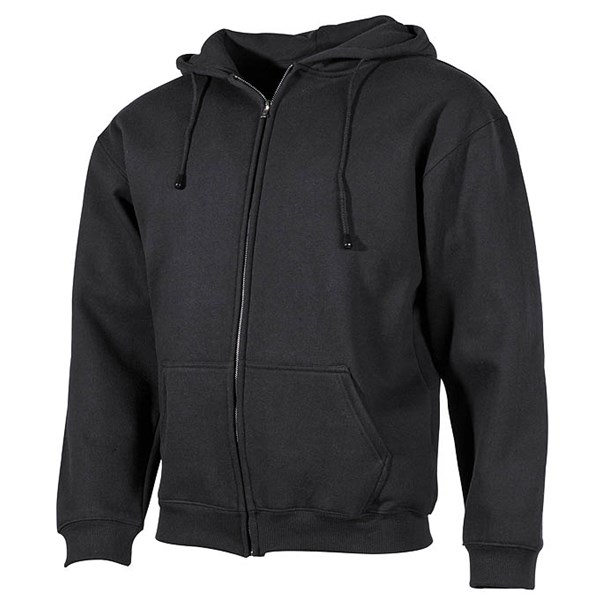 Levně Mikina s kapucí PRO COMPANY na zip ČERNÁ