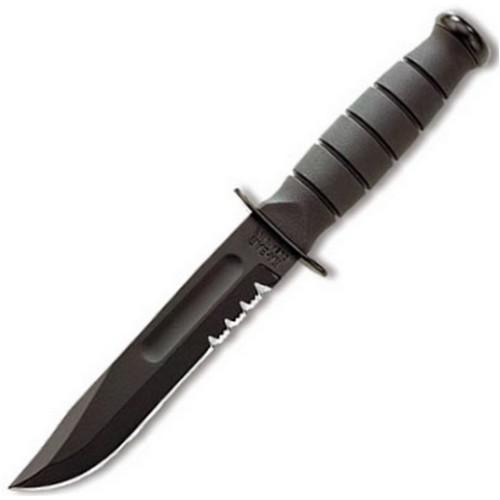 Levně KA-BAR nůž FIGHTING/UTILITY SHORT ozubené ostří ČERNÝ
