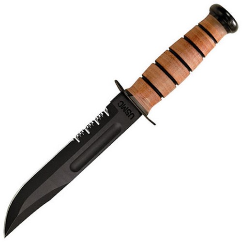 Levně KA-BAR nůž USMC ozubený ČERNÝ