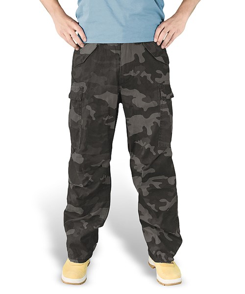 Kalhoty VINTAGE FATIGUE BLACK CAMO SURPLUS 05-3596-42 L-11