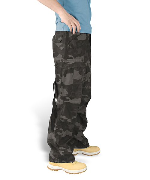 Kalhoty VINTAGE FATIGUE BLACK CAMO SURPLUS 05-3596-42 L-11