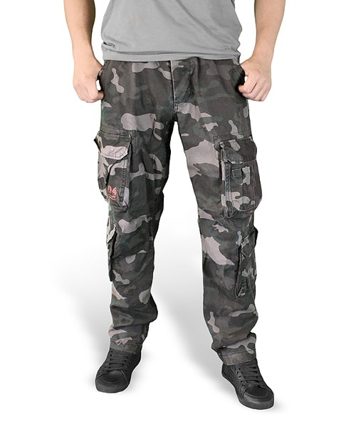 Kalhoty AIRBORNE SLIMMY BLACK CAMO vel. XXL