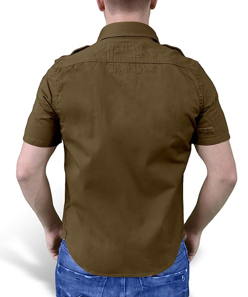 Košile RAW VINTAGE s krátkým rukávem HNĚDÁ SURPLUS 06-3590-05 L-11