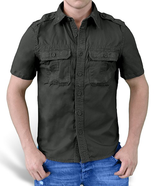 Košile RAW VINTAGE s krátkým rukávem ČERNÁ SURPLUS 06-3590-63 L-11