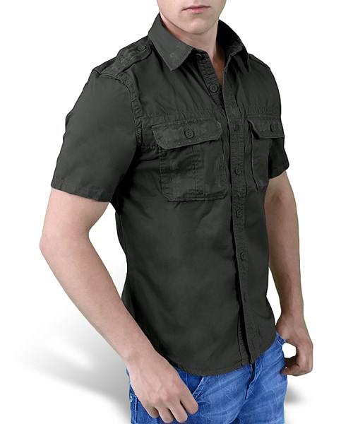 Košile RAW VINTAGE s krátkým rukávem ČERNÁ SURPLUS 06-3590-63 L-11