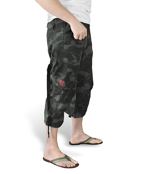 Kraťasy ENGINEER VINTAGE 3/4 BLACK CAMO SURPLUS 07-5597-42 L-11