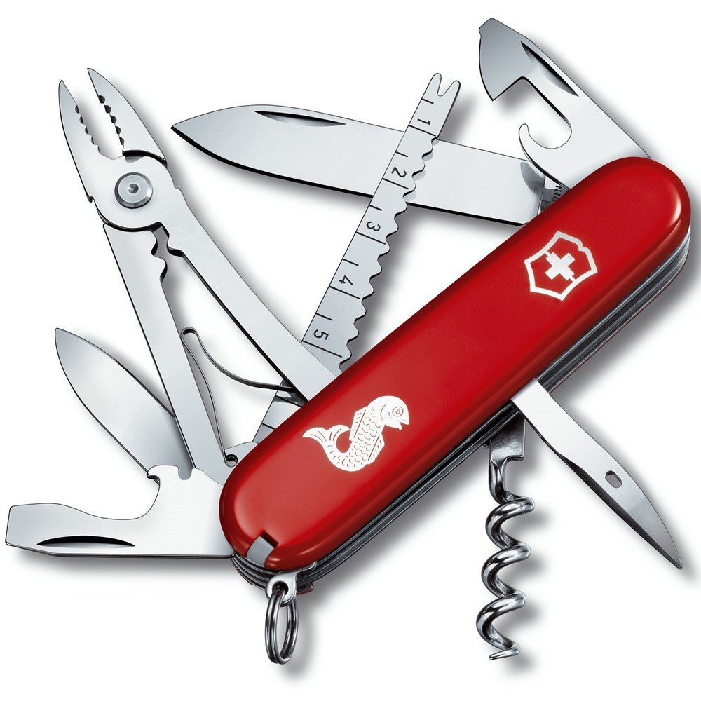 Levně VICTORINOX nůž kapesní ANGLER 91mm ČERVENÝ