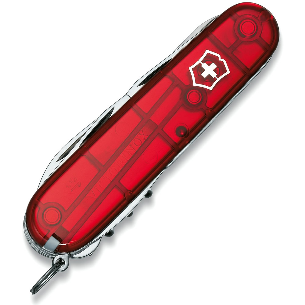 Levně VICTORINOX nůž kapesní CLIMBER 91mm ČERVENÝ transparentní