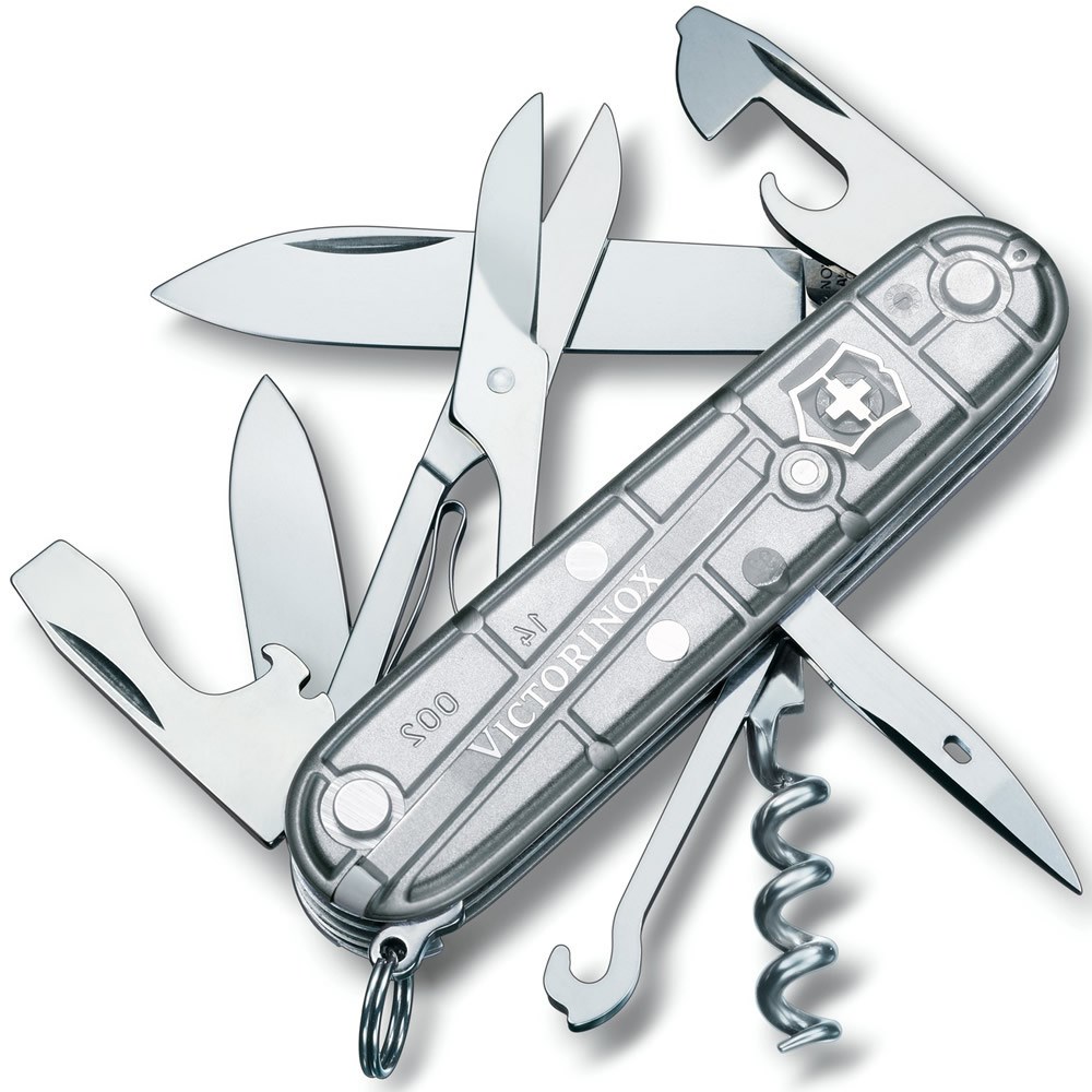 Levně VICTORINOX nůž kapesní CLIMBER 91mm STŘÍBRNÝ transparentní