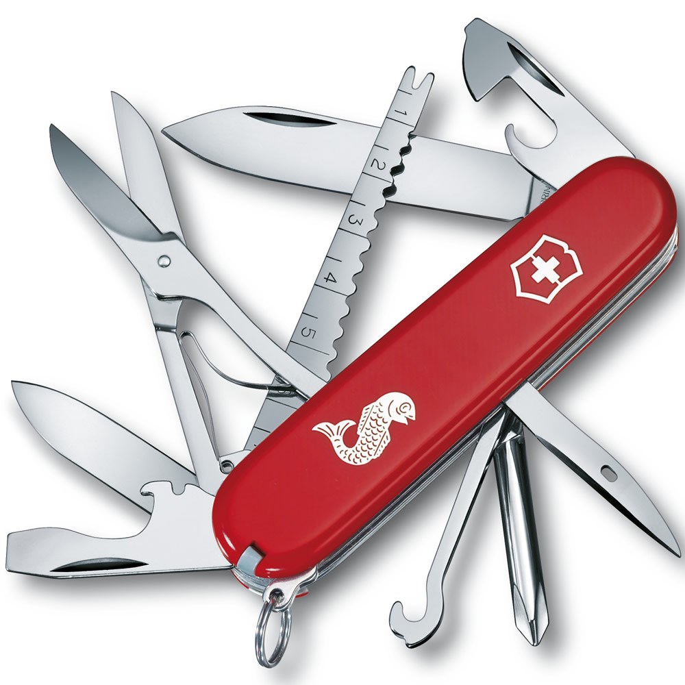 Levně VICTORINOX nůž kapesní FISHERMAN 91mm ČERVENÝ