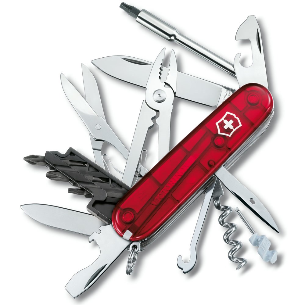 Levně VICTORINOX nůž kapesní CYBERTOOL 34 91mm ČERVENÝ transparentní