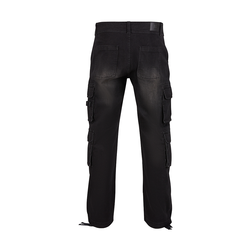 Kalhoty riflové Denim CARGO ČERNÉ vel. 30-34