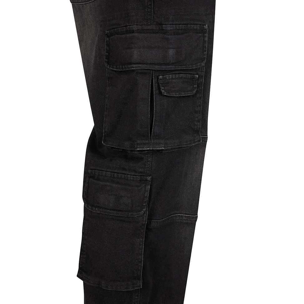 Kalhoty riflové Denim CARGO ČERNÉ vel. 30-34