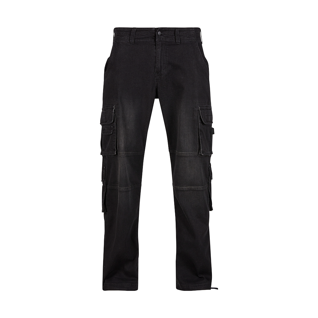 Levně Kalhoty riflové Denim CARGO ČERNÉ
