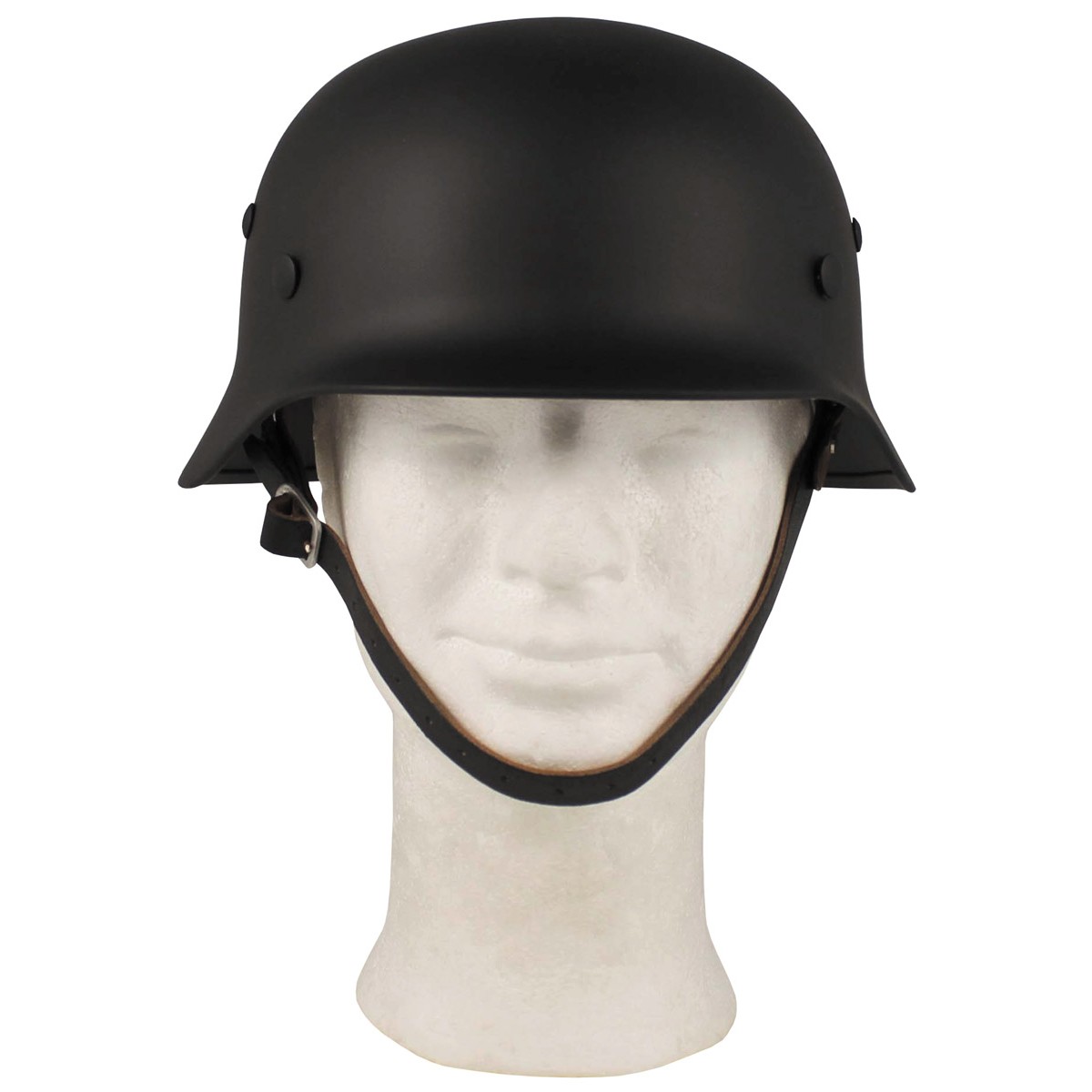 Helma ocelová WWII s koženým vnitřkem ČERNÁ