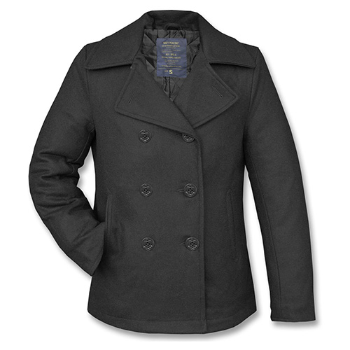 Levně Kabát US PEA COAT vlněný ČERNÝ