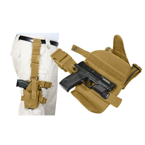 Levně ROTHCO pouzdro pistolové stehenní UNI DELUXE COYOTE