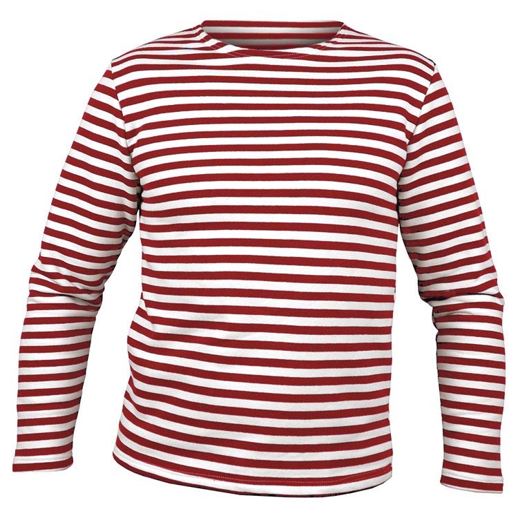 Levně Triko námořnické MARINE dl.rukáv ČERVENÉ