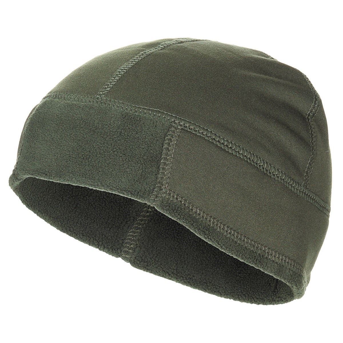 Levně Čepice fleece extra teplá ZELENÁ