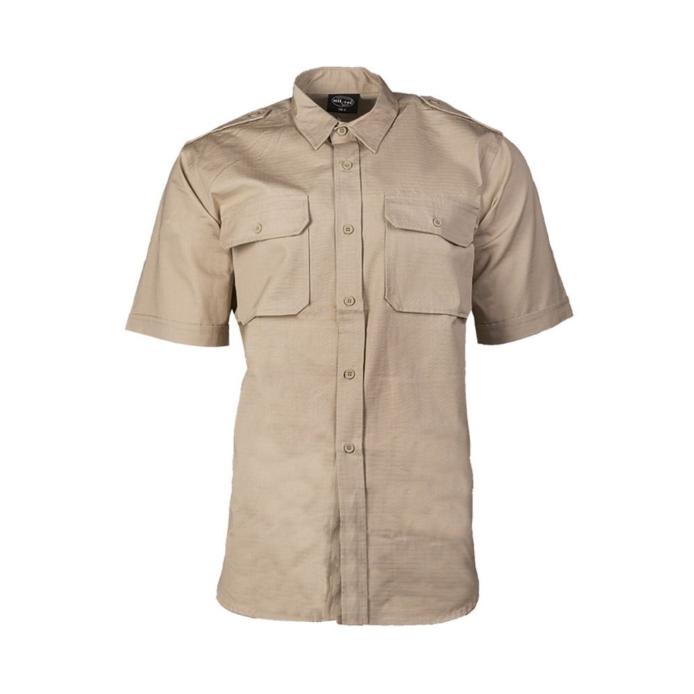 Levně Košile TROPICAL krátký rukáv na knoflíky KHAKI
