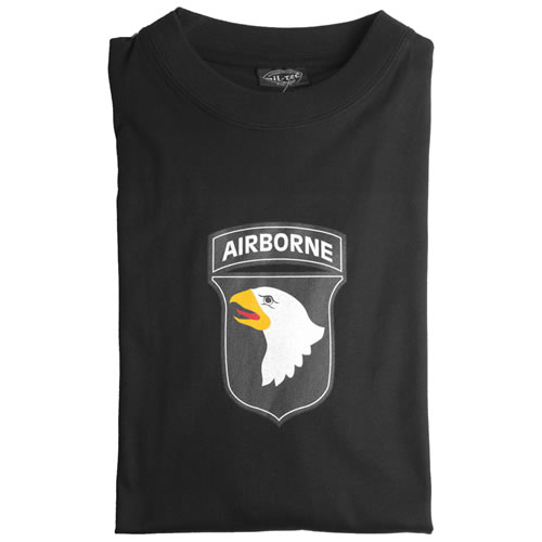 Levně Triko krátký rukáv se znakem 101 AIRBORNE ČERNÉ