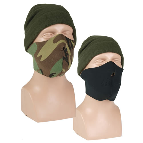 Levně MIL-TEC maska obličejová (polomaska) NEOPREN 3mm ČERNÁ-WOODLAND