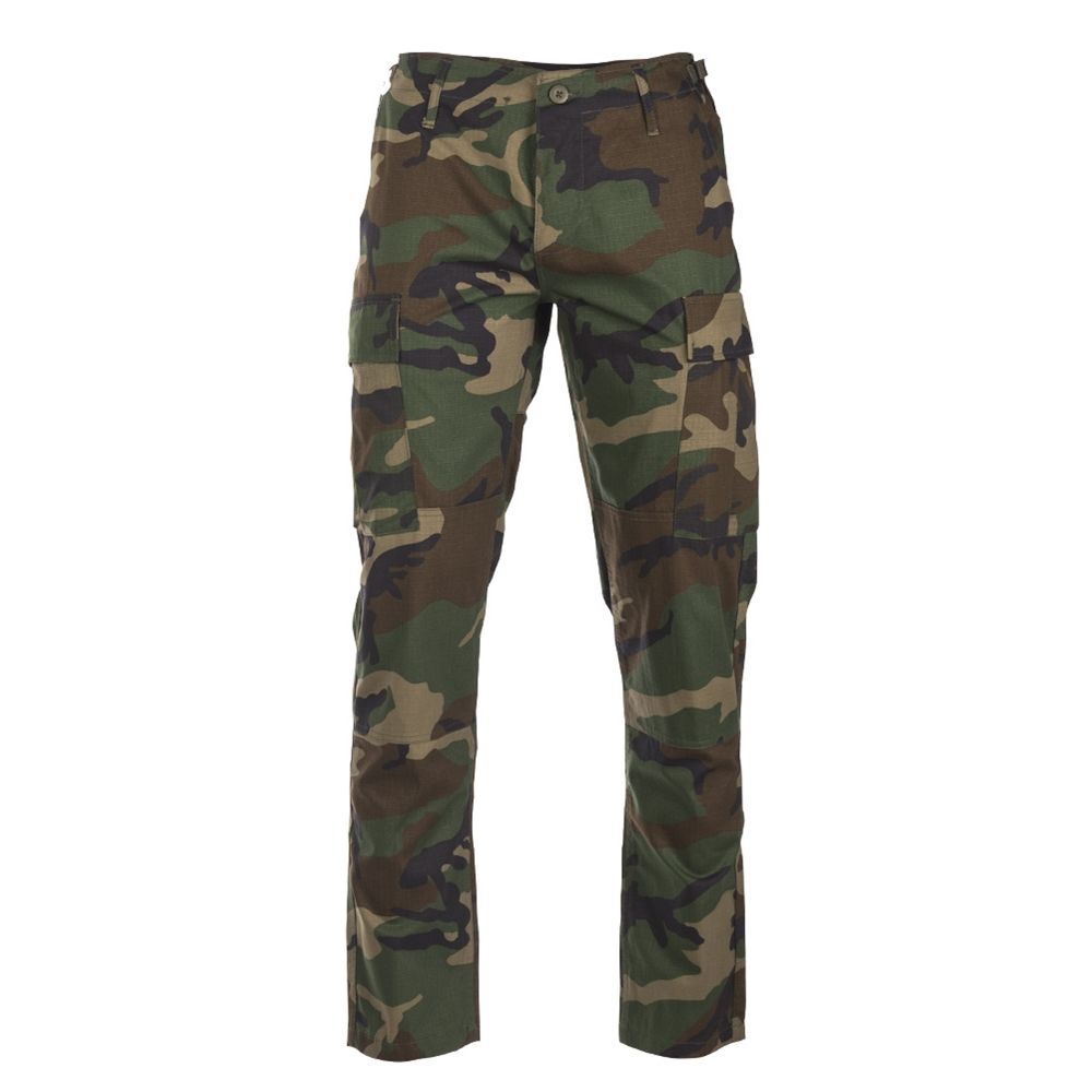 Levně Kalhoty US BDU SLIM FIT polní rip-stop WOODLAND