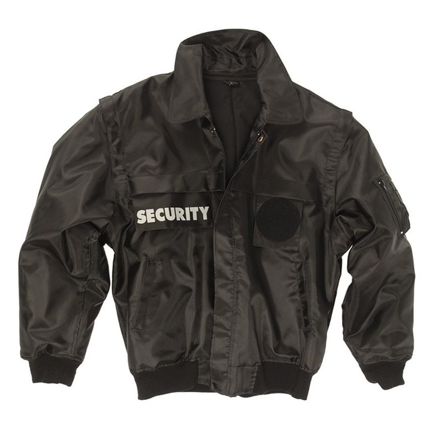 Levně Bunda SECURITY s odepínacími rukávy ČERNÁ