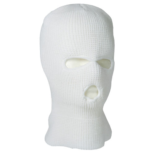 Levně MIL-TEC kukla BALACLAVA pletená se 3 otvory BÍLÁ