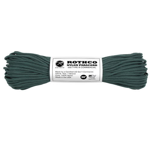 Levně ROTHCO šňůra PARACORD nylon 550LB ø 4 mm / 30 m TMAVĚ ZELENÁ