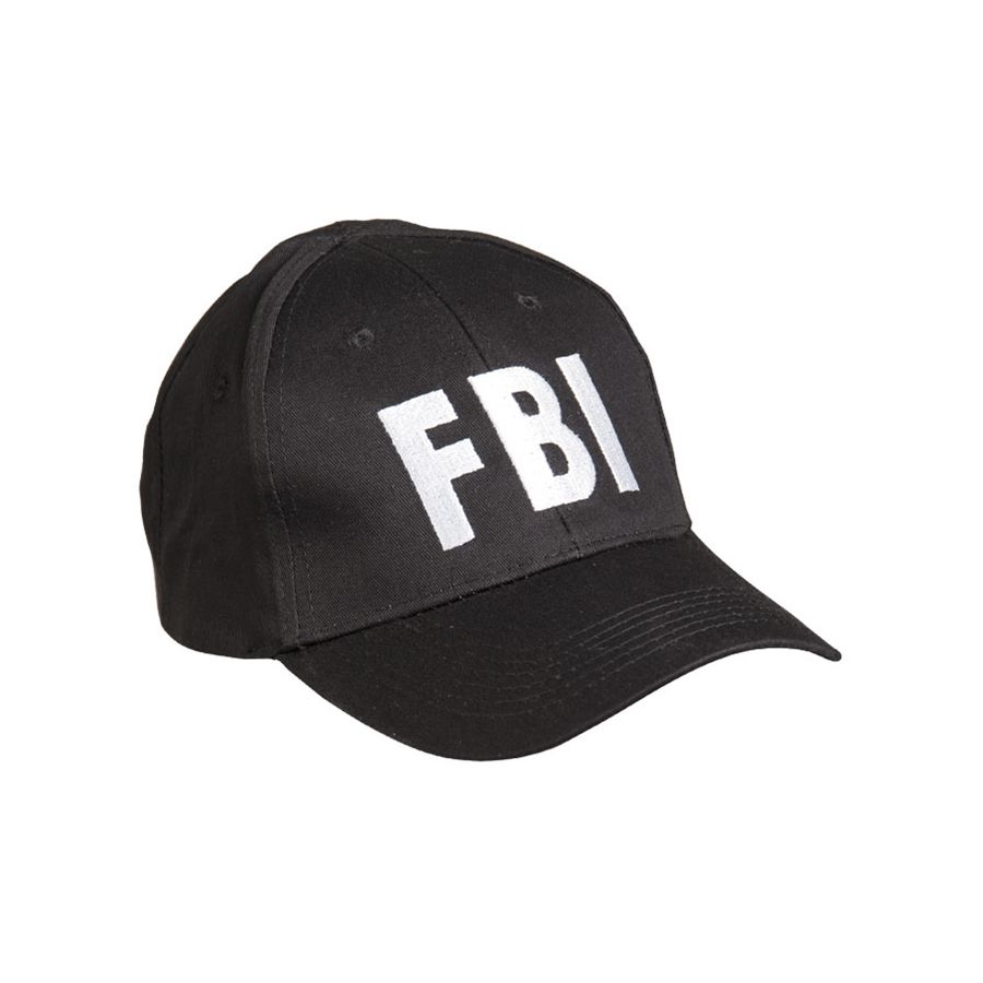Čepice baseball s nápisem 'FBI' ČERNÁ