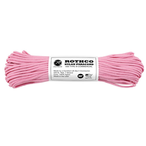 Levně ROTHCO šňůra PARACORD nylon 550LB ø 4 mm / 30 m RŮŽOVÁ