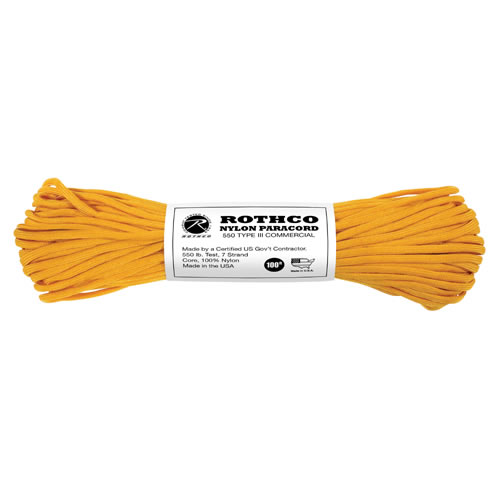 Levně ROTHCO šňůra PARACORD nylon 550LB ø 4 mm / 30 m ZLATÁ