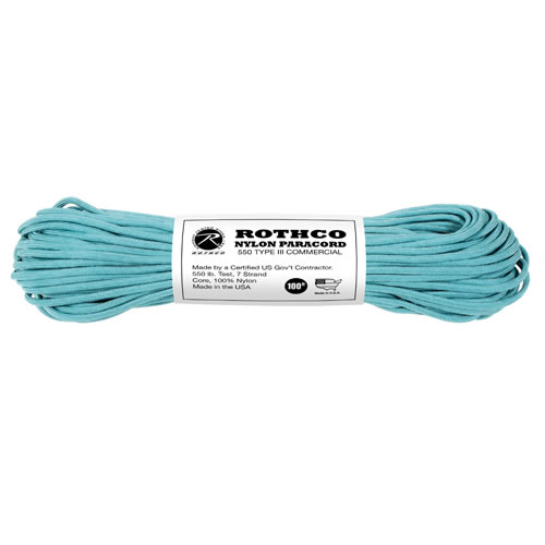 Levně ROTHCO šňůra PARACORD nylon 550LB ø 4 mm / 30 m TYRKYSOVÁ