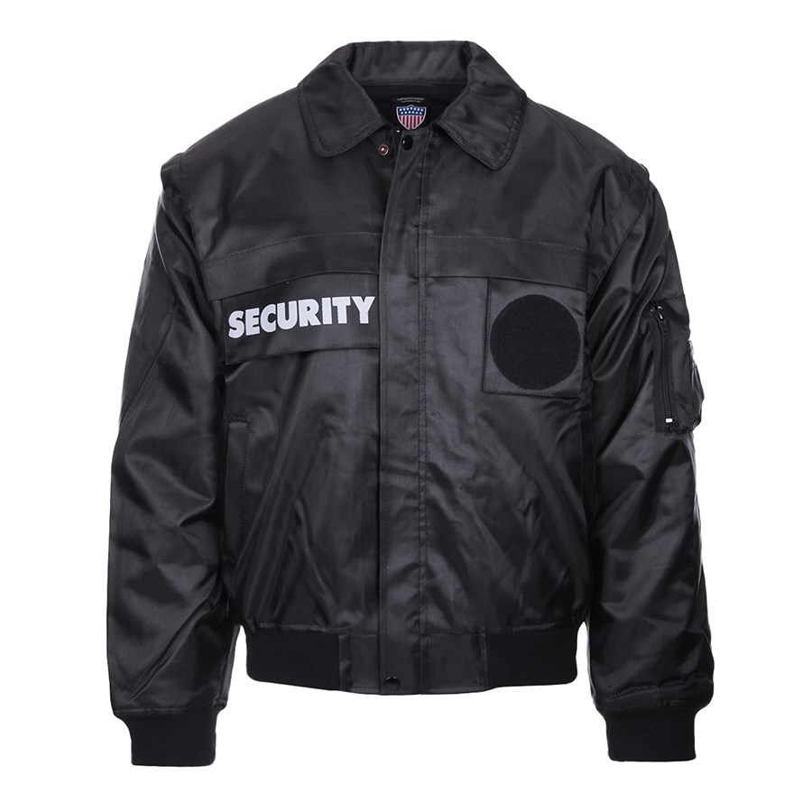 Levně Bunda SECURITY s vložkou a odepín. rukávy ČERNÁ