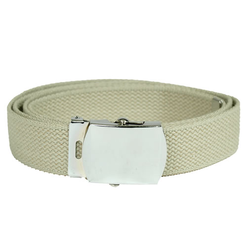 Levně MIL-TEC opasek US kalhotový se stříbrnou sponou KHAKI dl.130cm