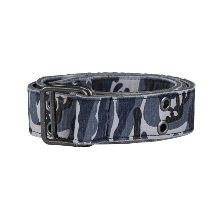 Opasek provlíkací VINTAGE CANVAS 40mm SKY BLUE CAMO 120 cm