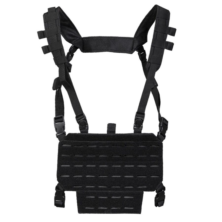 Levně MIL-TEC vesta taktická lehká CHEST RIG s LASER panelem ČERNÁ