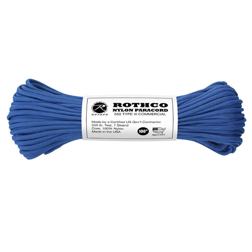 Levně ROTHCO šňůra PARACORD nylon 550LB ø 4 mm / 30 m MODRÁ