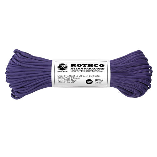 Levně ROTHCO šňůra PARACORD nylon 550LB ø 4 mm / 30 m FIALOVÁ