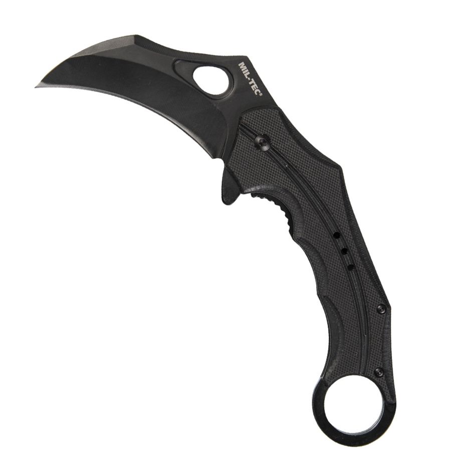 Levně MIL-TEC nůž zavírací G10 KARAMBIT hladké ostří ČERNÝ